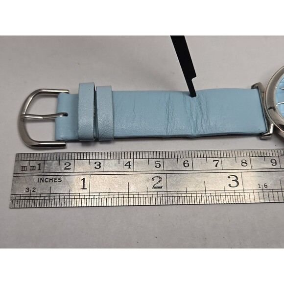 Aria Sterling Silver Watch Blue MOP Mosaic Dial Japanese Quartz New Battery - Picture 9 of 12